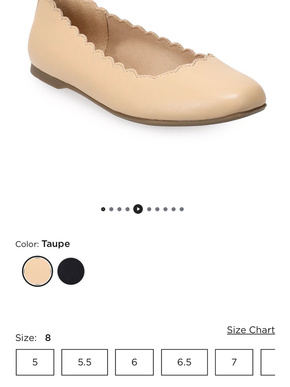 LC Lauren Conrad Taupe Scallop-Edged Ballet Flats